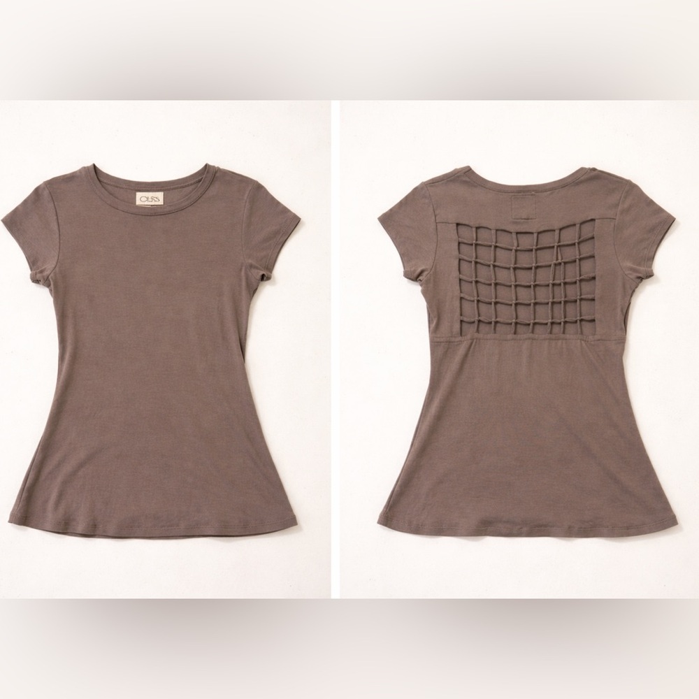 Chaser Women’s Open Back Lattice Detail Top Brown M